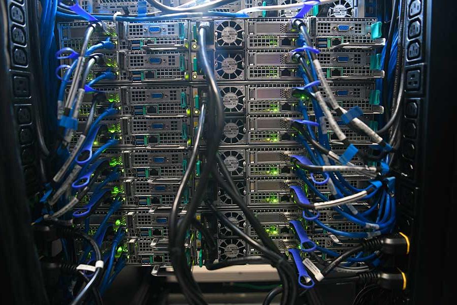 Computer cluster up close